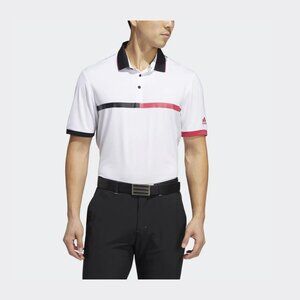 Adidas Golf Ultimate 365 Short Sleeve White Black Red Polo FR1165 Mens